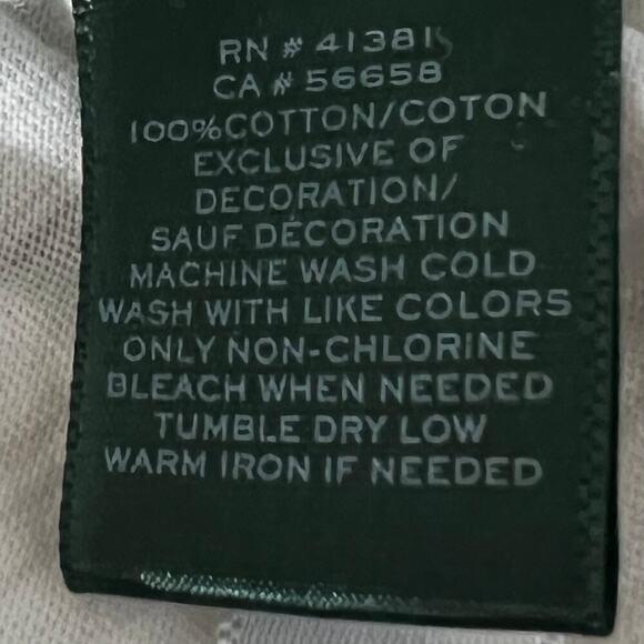 Lauren Ralph Lauren Tunic Top White Blue Embroidered Boho Peasant Blouse Size PL - Picture 9 of 10